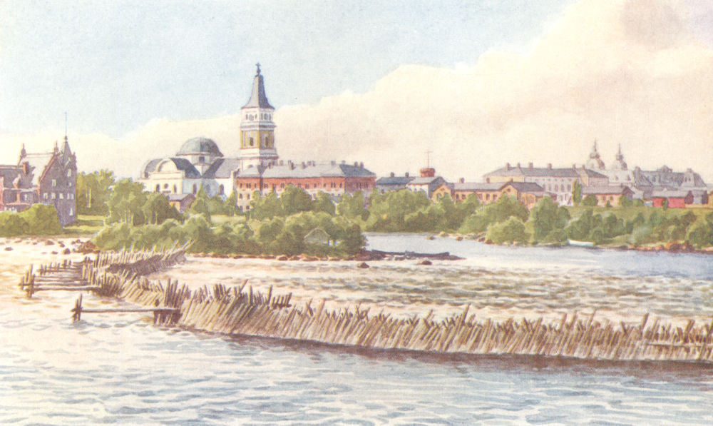 FINLAND. Uleåborg 1908 old antique vintage print picture